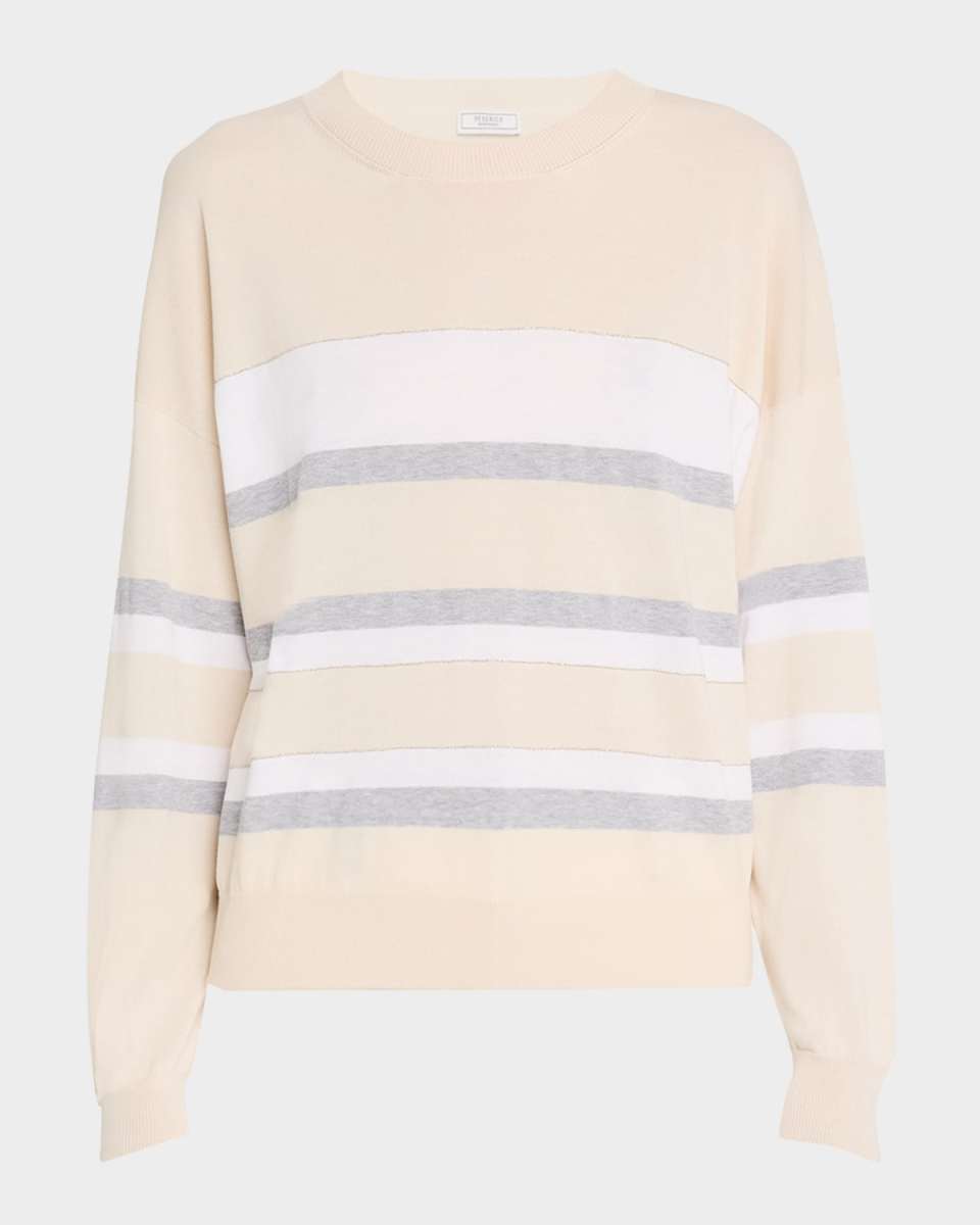 Striped Crewneck Cotton Sweater